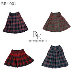 Y2K WOOL CHECKERED SKIRTS (RE-001)