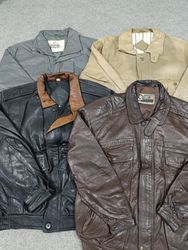 #269 Men Leather Bomber Jackets -14