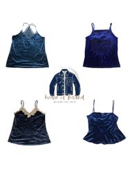 Coyote blaue Velour-Mischung Bluse