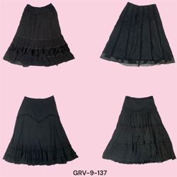 Y2K Cotton Black Long Skirt – Effortlessly Chic an..