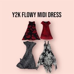 Y2K FLIEßENDES MIDI-KLEID