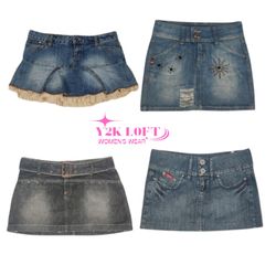 Y2K Britney Era Denim Micro Mini Skirts