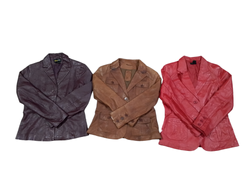 90s Color Leather Blazer Jackets Mix - 10 pcs - 01..