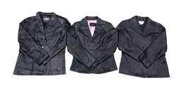 90s Black Leather Blazer Jackets Mix - 10 pcs - 01..