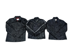 90s Black Leather Structure Jackets - 10 pcs - 01/..