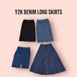 Y2K Denim Long Skirts