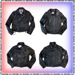 Ce mélange de veste en cuir noir (SS-718)