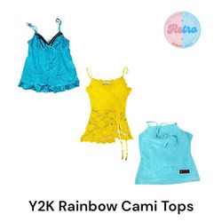 Y2K Regenbogen Cami-Tops: 10 Stück