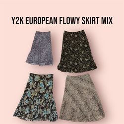 Y2K EUROPEAN FLOWY SKIRT MIX