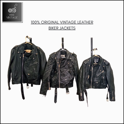 100% ORIGNAL VINTAGE LEATHER BIKER JACKETS - 11 PC..