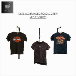 KID'S MIX BRANDED POLO & CREW NECK T-SHIRTS - 33 P..