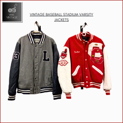 VINTAGE BASEBALL STADIUM VARSITY JACKETS - 5 PCS