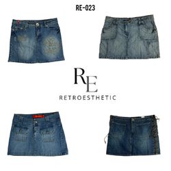 Y2K unique MIDI Denim Skirt (Re-023)