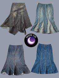 Jupes maxi en denim Y2k boho city girl mix (A-20)