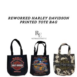 REWORKED Harley Davidson Printed Tote Bag (AW24)