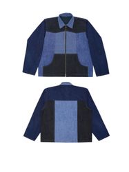 AW'24 Überarbeitete Rundtaschen-Denimjacke