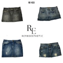 Y2k Paris Hilton Era Denim Micro Mini Skirts (RE-0..