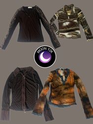 Y2k grungy brown tops (A-25)