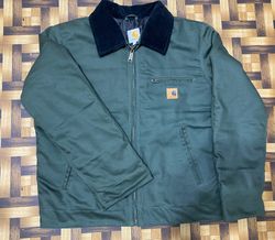 Carhartt Rework Stil grüne Farbjacke