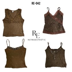 Y2K Earthy Tone Cami Tops (RE-042)