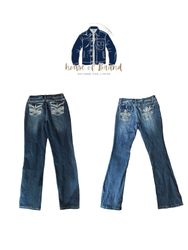 Jean flare de marque mixte Y2k