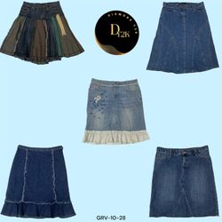 Jupe midi en denim style de rue Y2K (GRV-10-028)