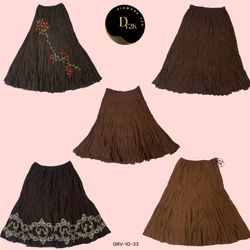 Y2K Earth Tone Favorite: Brown Cotton Skirts (GRV-..