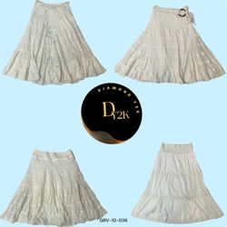 Y2K Everyday Essential: White Cotton Skirt (GRV-10..