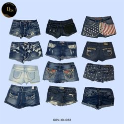 90er Jahre Revival Y2K Cutoff Mini Shorts (GRV-10-..