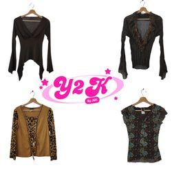 Y2K Grunge Earthy Toned Tops