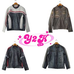 Y2K IT Girl Leather Racing Jackets