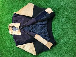 Veste en velours côtelé patchwork style rework vin..