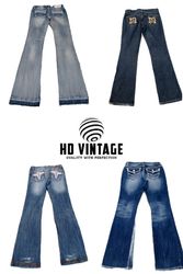 #390 Damen Y2K Bestickte Flared Jeans - 23 Stück