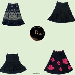 Y2K Black Cotton Skirt | Classic & Comfy Retro Vib..