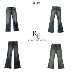 Y2K Denim Einzigartige Flared Jeans (RE-051)