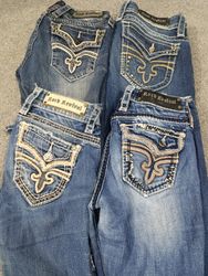 #330 Ladies Y2K Rockrevival Flared Jeans -17