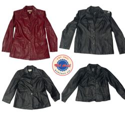 Y2K NYC City Girl Leather Blazer Jackets