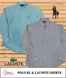 M-XL Polo RL 7pcs and 1pc Lacoste Oxford Shirts