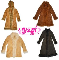 Y2K Boho Luxe Long/Midi Afghan Coats