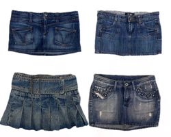 Classic denim-Y2K denim mini skirts