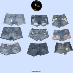 Retro Y2K Branded Denim Mini Shorts – Trendy Throw..