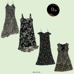 Robe maxi florale noire élégante Y2K (GRV-10-112)