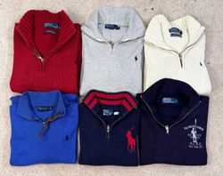 #VV53 Ralph Lauren Quarter Zip Sweaters 20 PCs