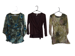 Earthy tone full sleeve blouses/tops - 15 pcs - 21..