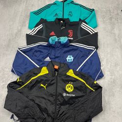 Vestes coupe-vent Nike, Adidas, Reebok, Football