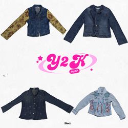 D jackets en denim de l'ère Y2K Cyber Girl