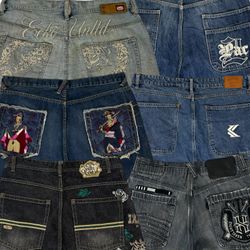 Y2k Hip Hop Baggy Jeans 20 Pcs (B7)