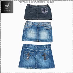 Y2K WOMEN'S DENIM  MINI SKIRTS - 10 PCS (BUNDLE 1)