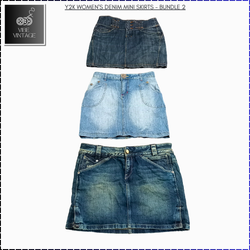 Y2K WOMEN'S DENIM  MINI SKIRTS - 12 PCS (BUNDLE 2)