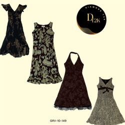 Cocoa Chic: Vintage Y2K Brown Dresses (GRV-10-149)